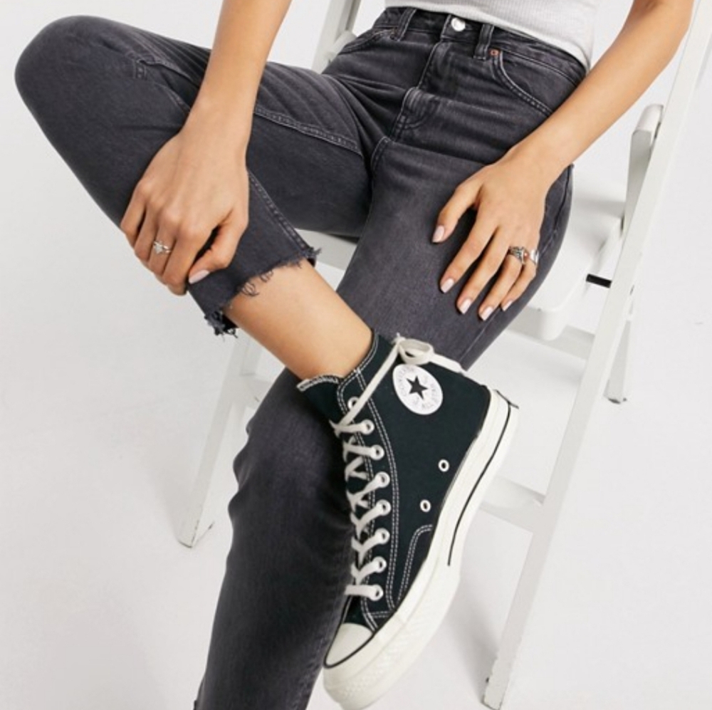 TOPSHOP SIZE W28 Straight Leg Jeans Black Wash